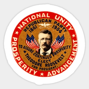 Theodore Roosevelt 1904 Presidential Campaign Button Design Sticker